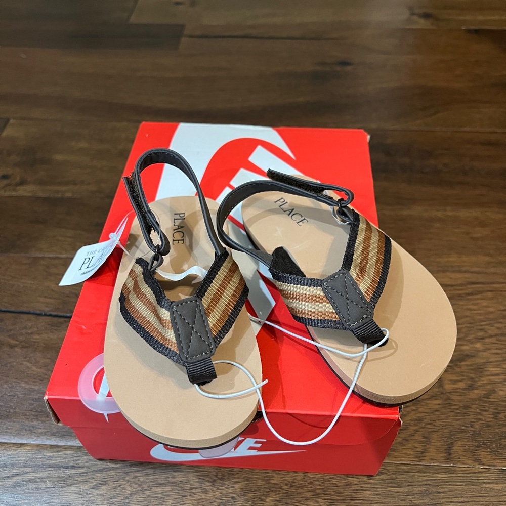 Children’s Place Kids Sandals - Brown Stripes